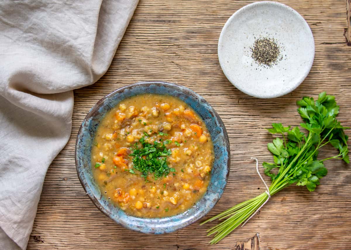 Vegetarian Bean Soup with Parsley On The Side