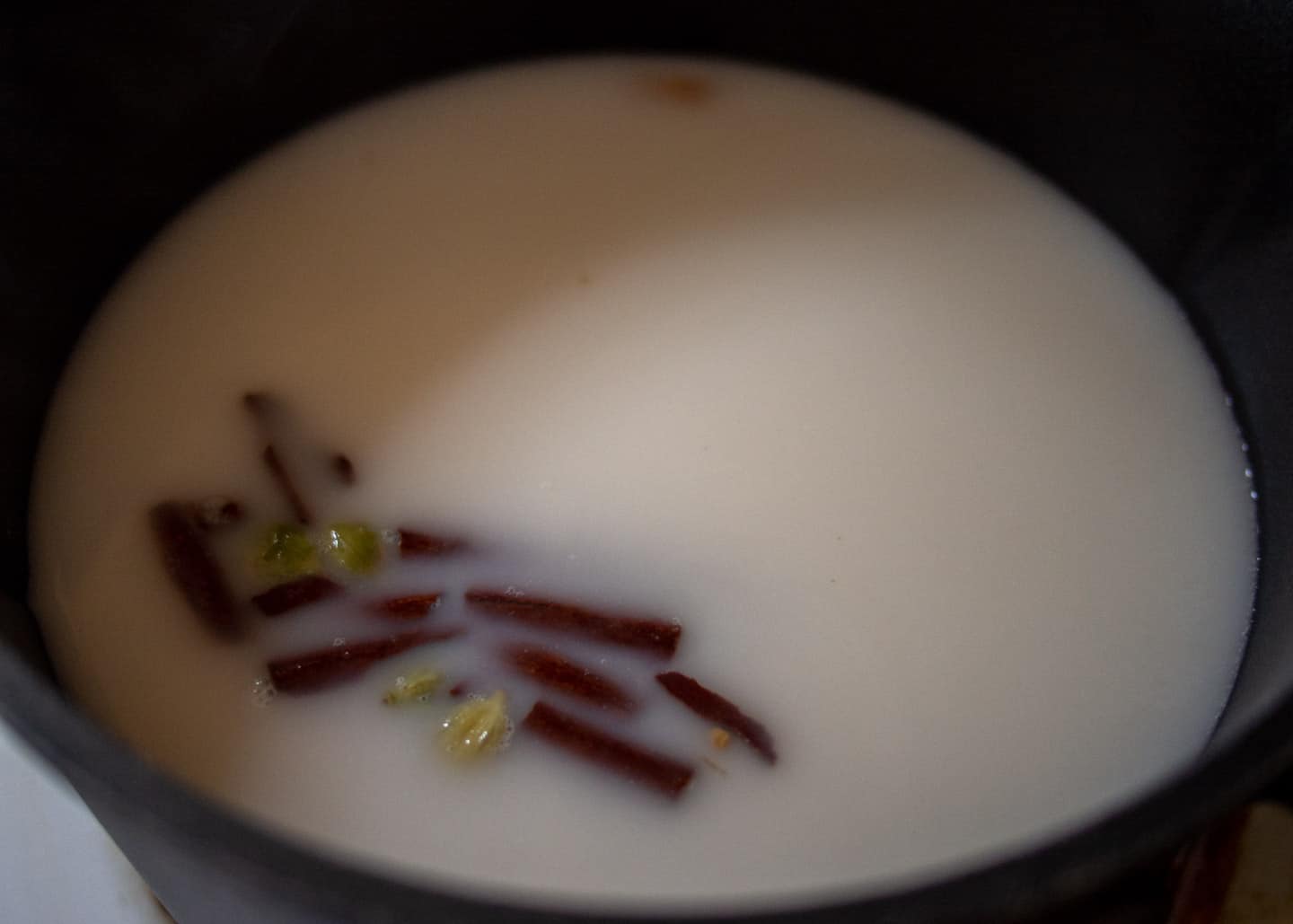 Chai ingredients in milk