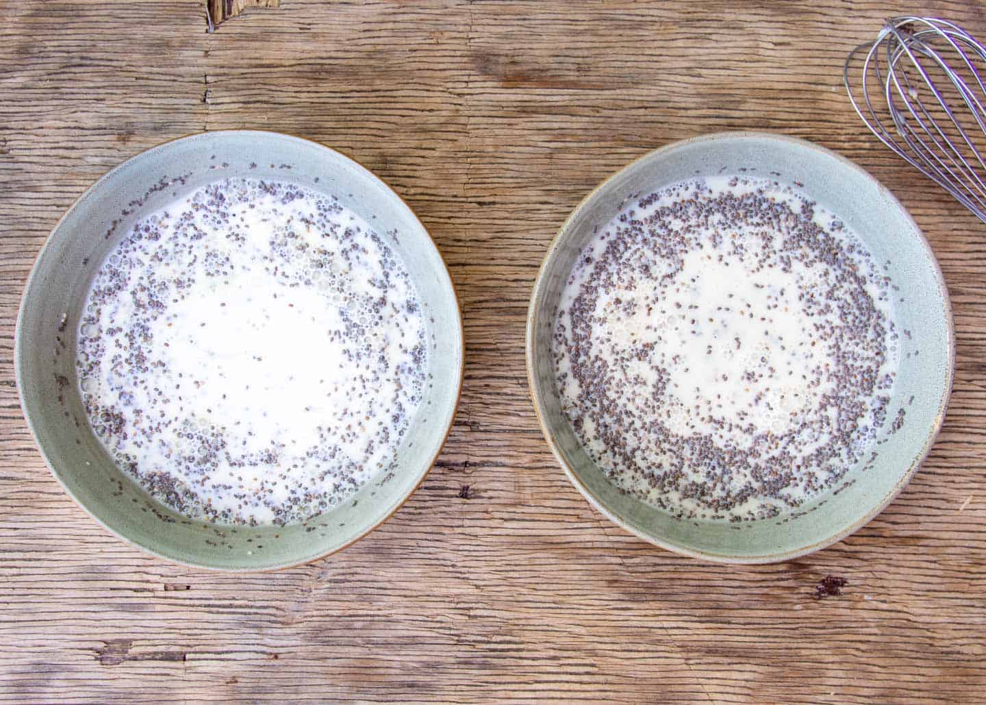 Whisk Chia Seeds and Milk Alternative