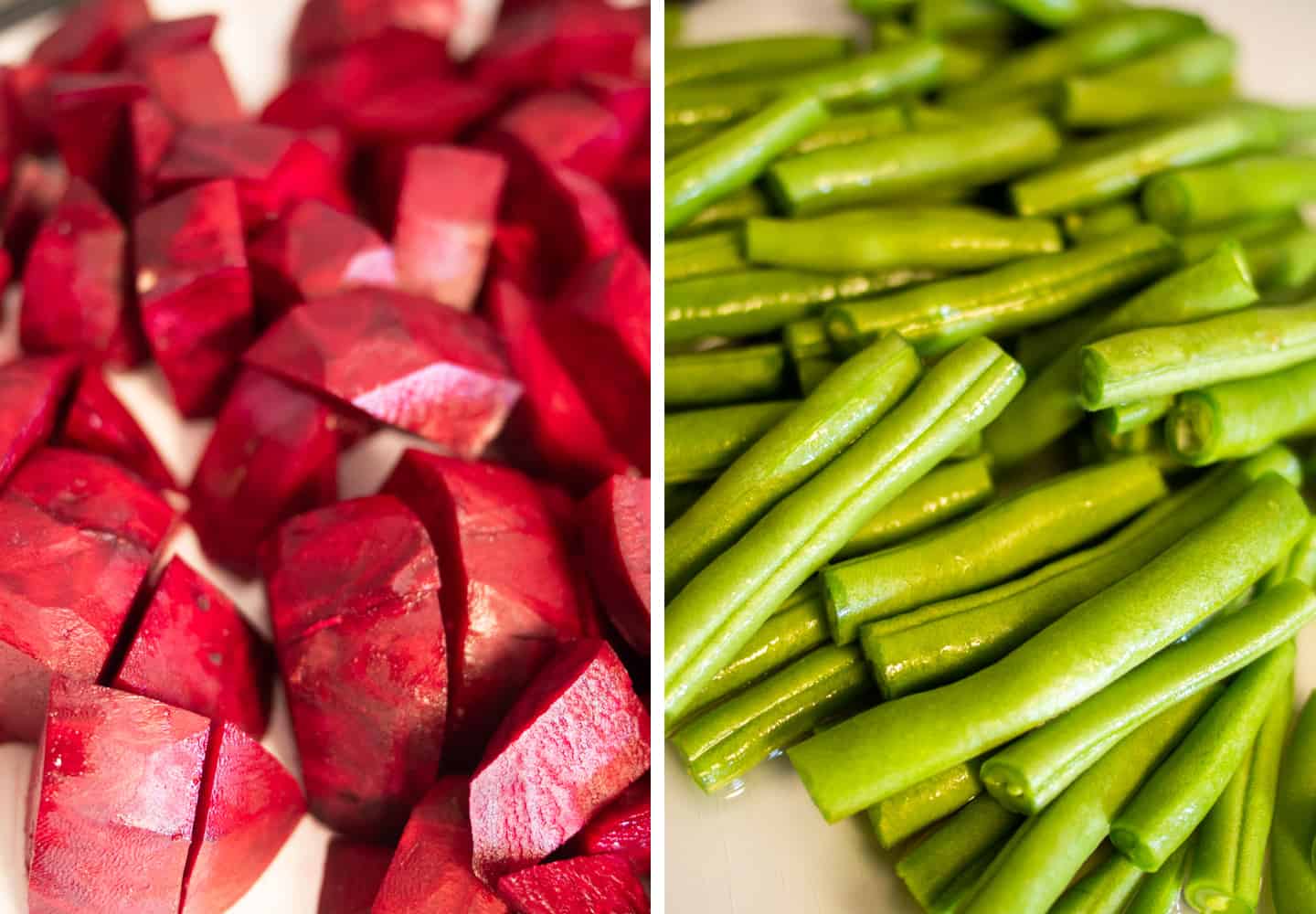 Chopped Beets and Chopped Beans 