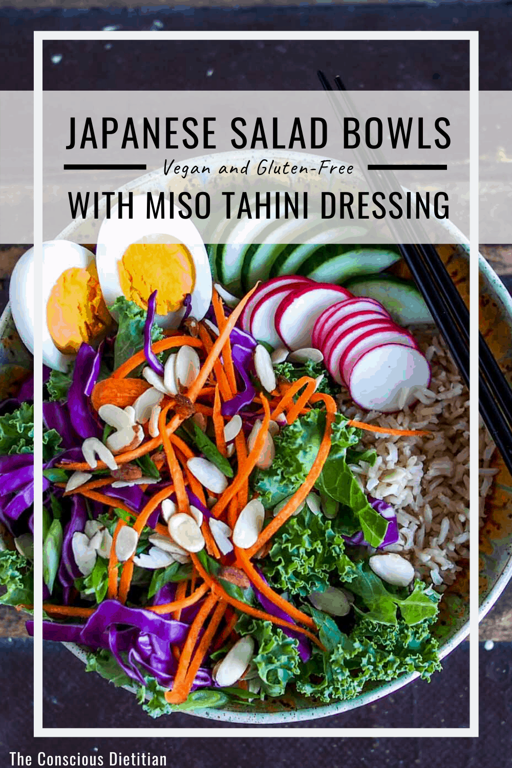 PIN Japanese Salad Bowl Miso Tahini Dressing