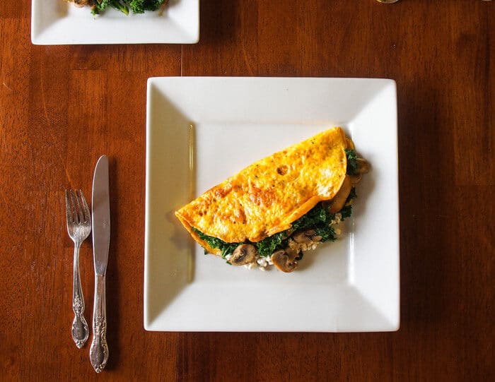 High Protein Cottage Cheese Omelette with Kale