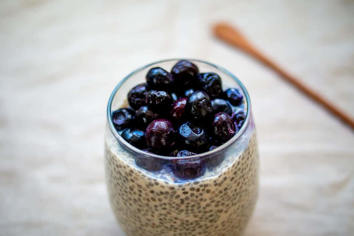 Chia Seed Pudding in Glass Cup